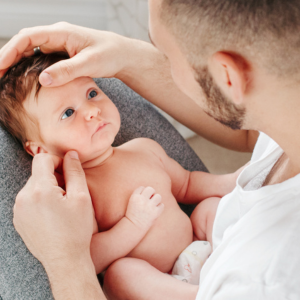 New Dad tending to his newborn & dealing with Perinatal Mood and Anxiety Disorders